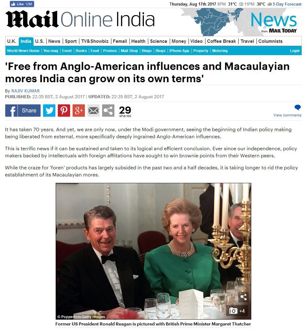 Free from Anglo-American influences India