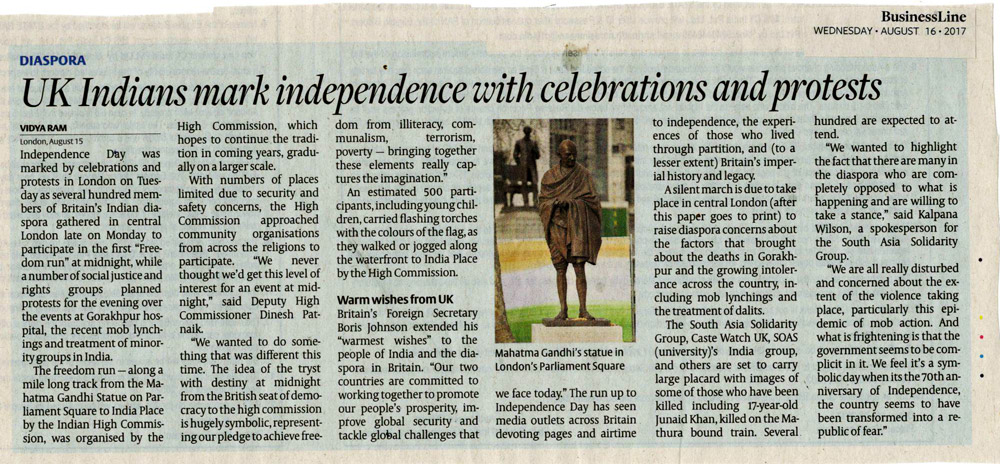 Uk Indians mark independence Celebrations