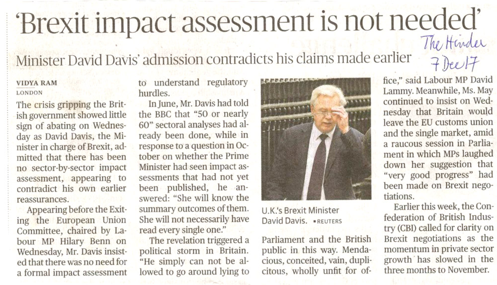 Brexit impact assessment